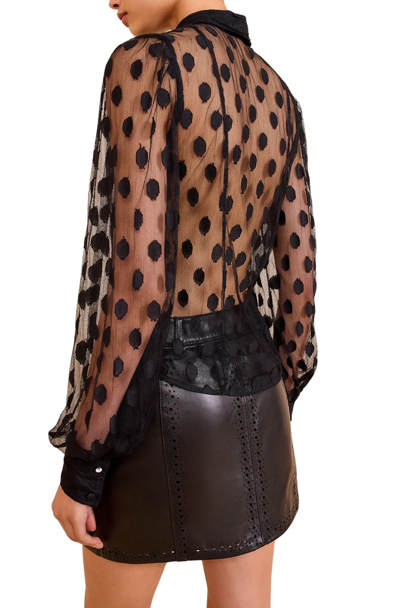 Ulla Johnson Soraya Lace Neck - Tie Blouse - Vermillion