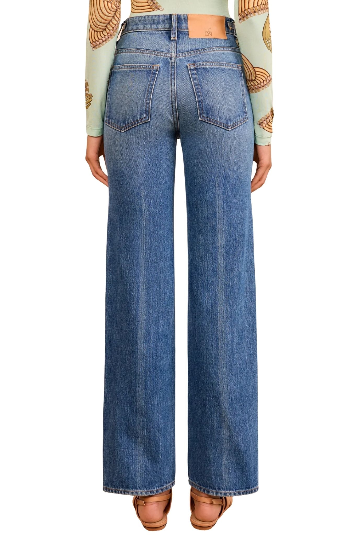 Ulla Johnson The Agatha Straight Leg Pintuck Jean - Vermillion