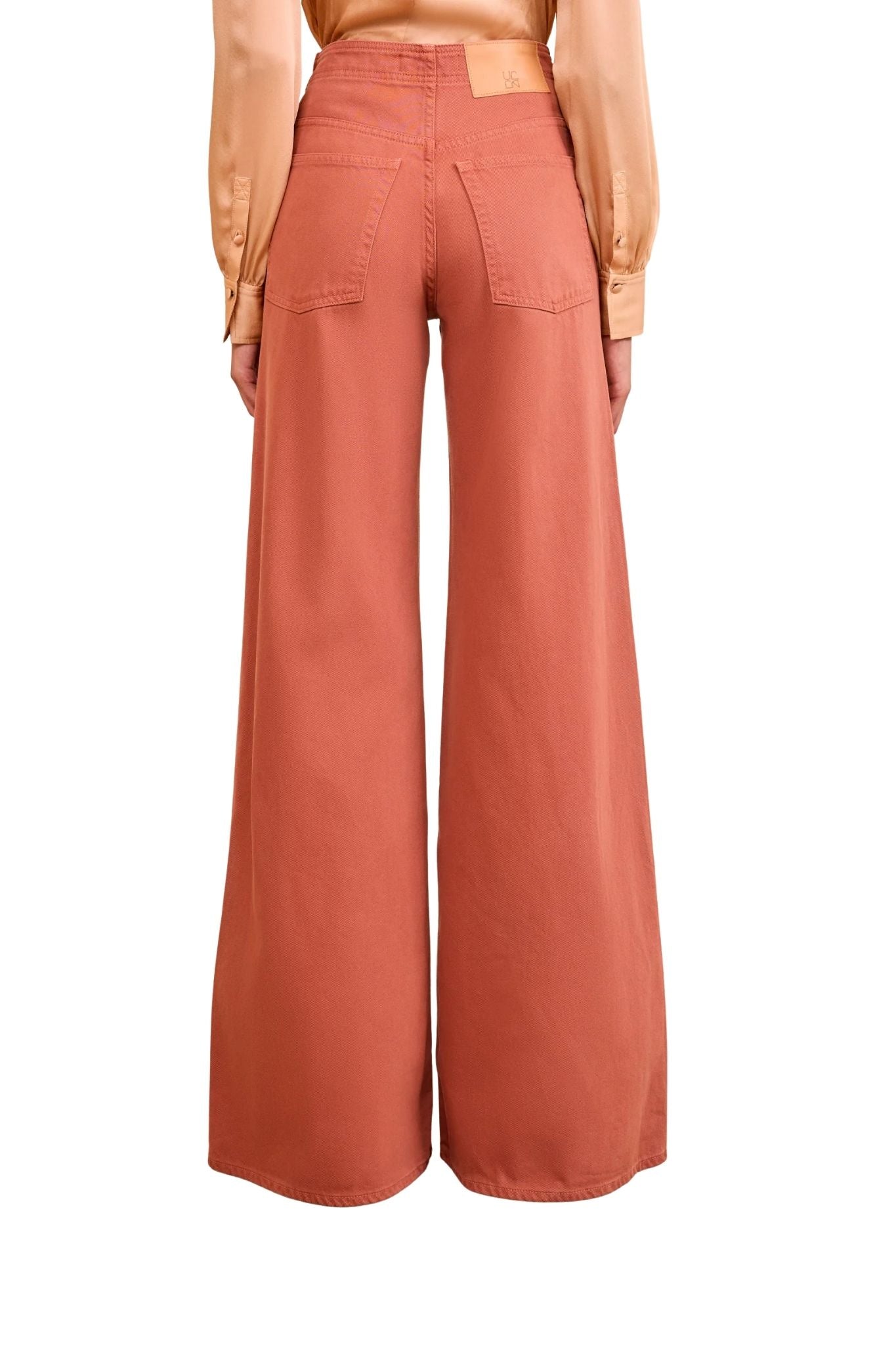 Ulla Johnson The Bianca Wide Leg Seamed Jean - Vermillion