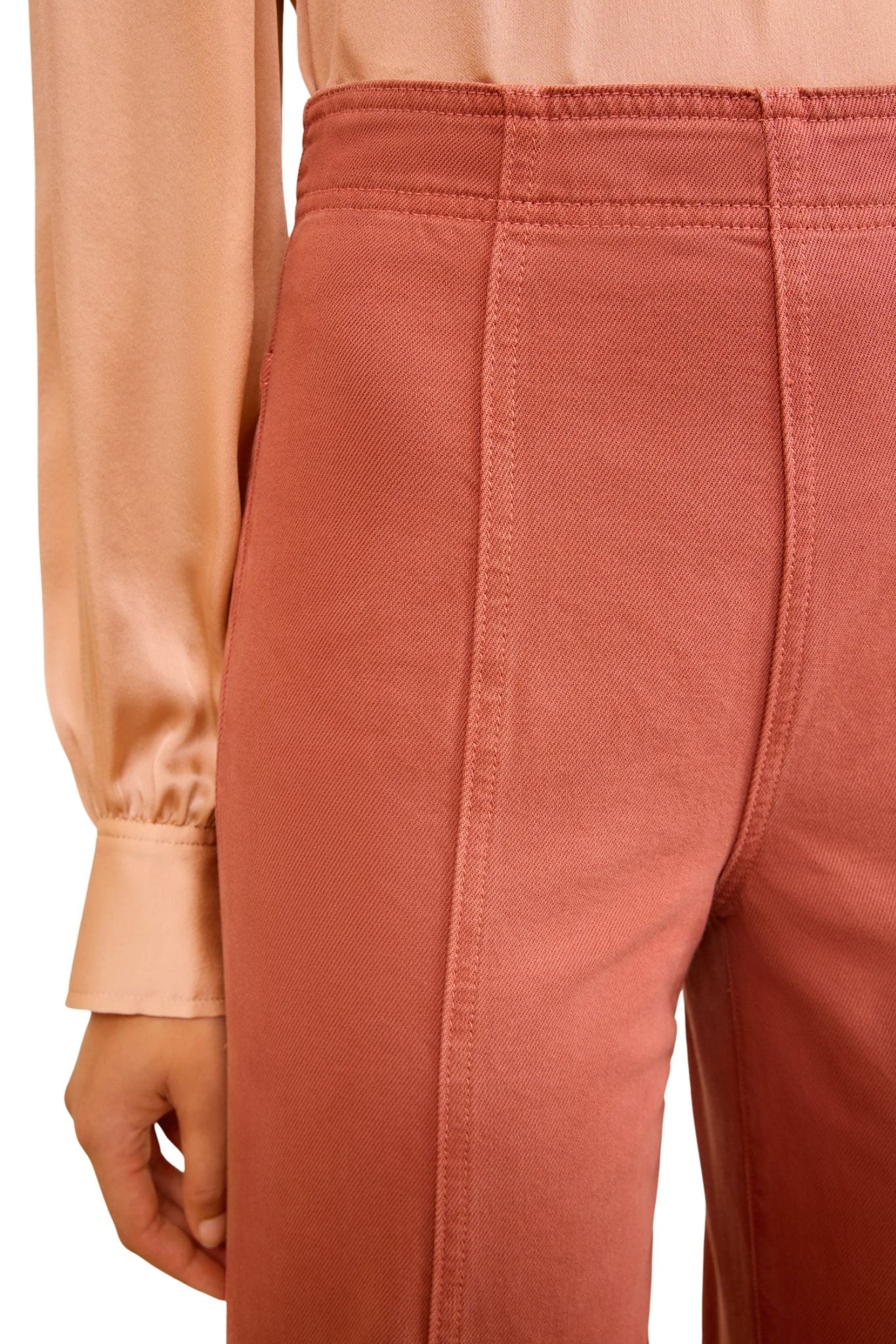 Ulla Johnson The Bianca Wide Leg Seamed Jean - Vermillion