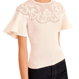 Ulla Johnson Vara SS Knit Top - Vermillion