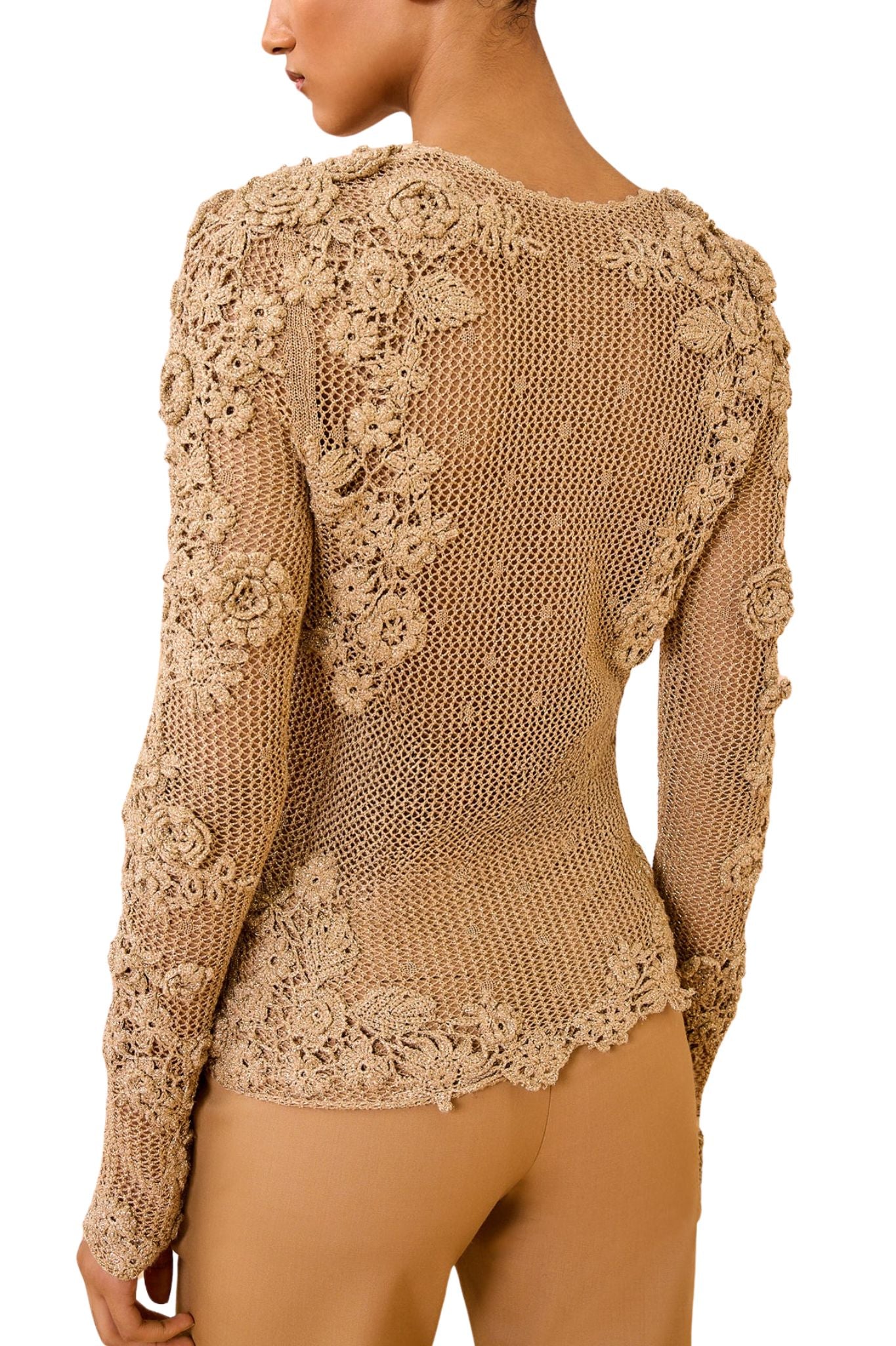 Ulla Johnson Viola Crochet Knit Pullover - Vermillion