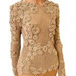 Ulla Johnson Viola Crochet Knit Pullover - Vermillion
