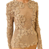 Ulla Johnson Viola Crochet Knit Pullover - Vermillion