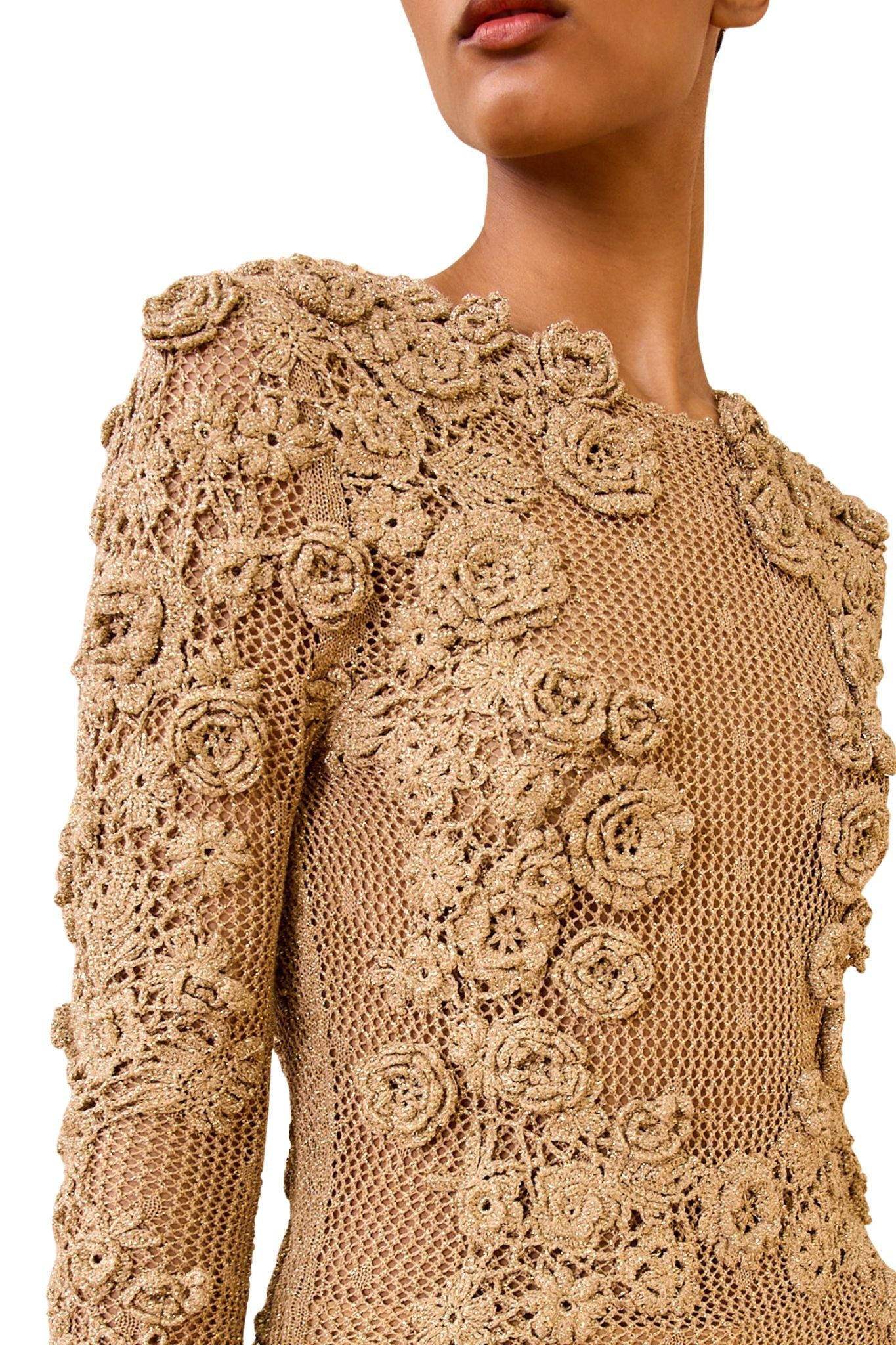 Ulla Johnson Viola Crochet Knit Pullover - Vermillion