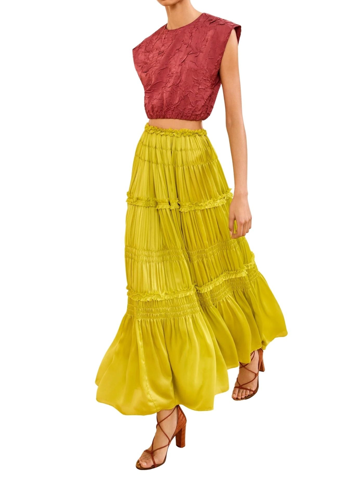 Ulla Johnson Virginie Silk Skirt - Vermillion