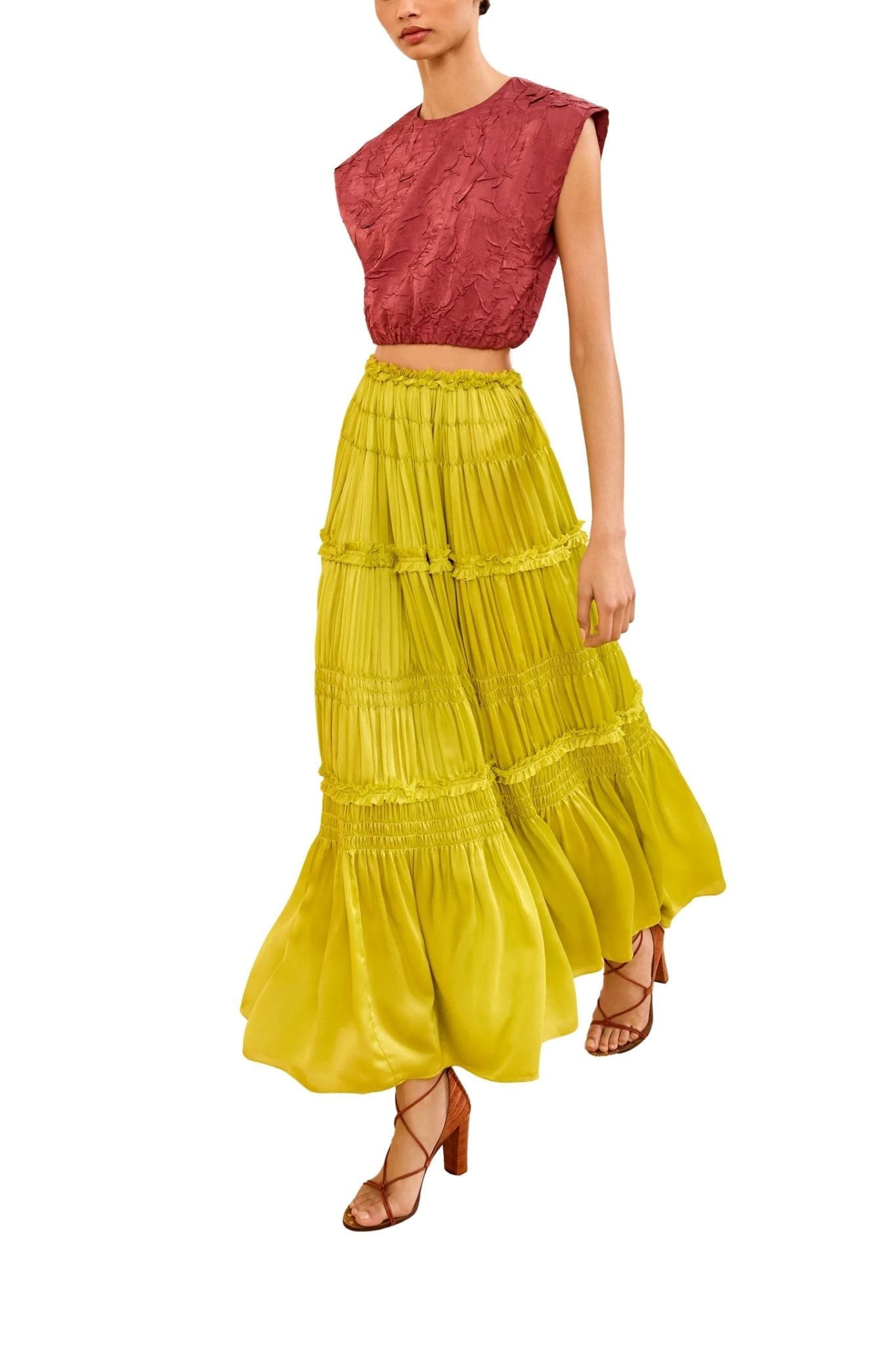 Ulla Johnson Virginie Silk Skirt - Vermillion