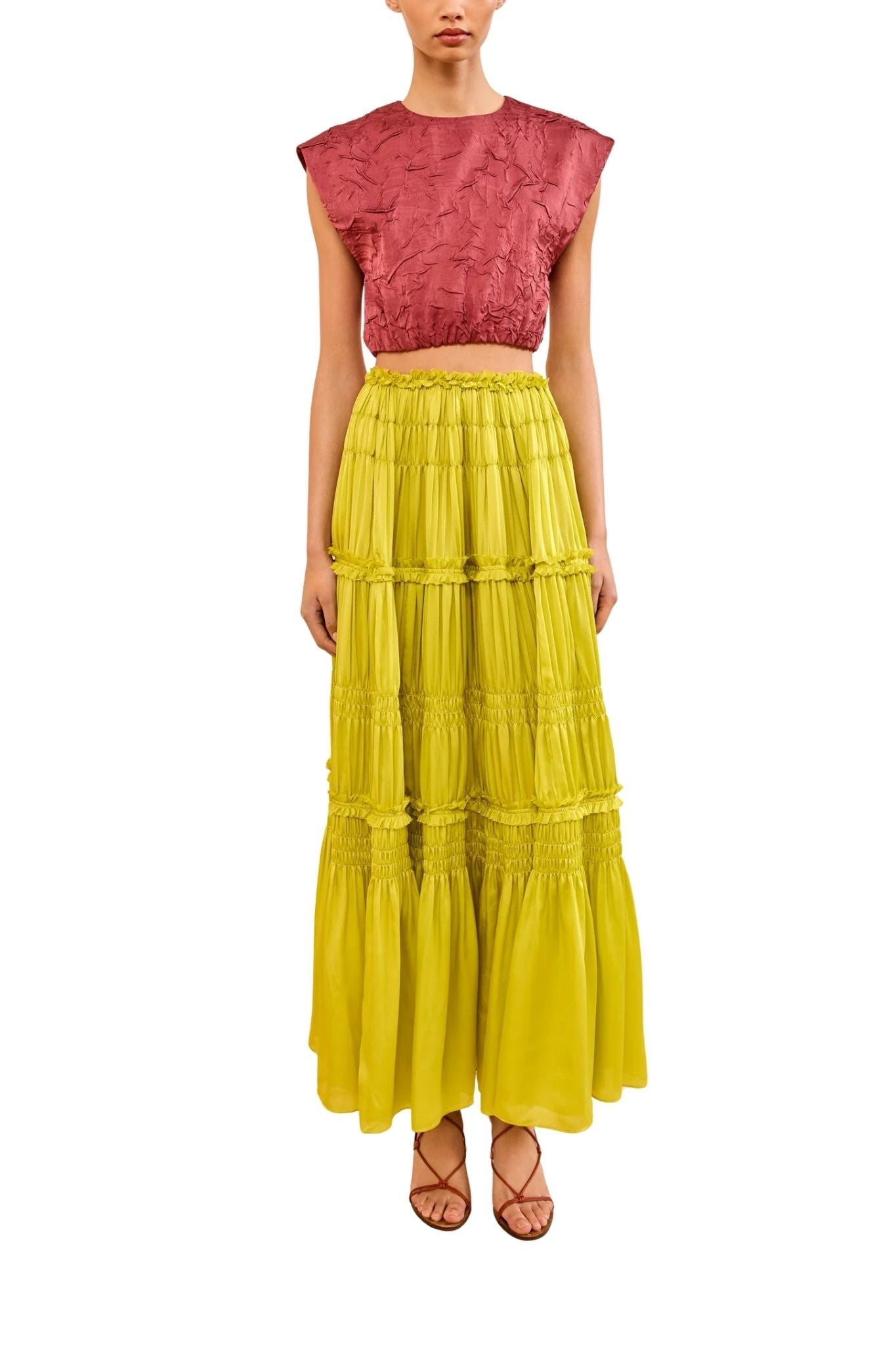 Ulla Johnson Virginie Silk Skirt - Vermillion