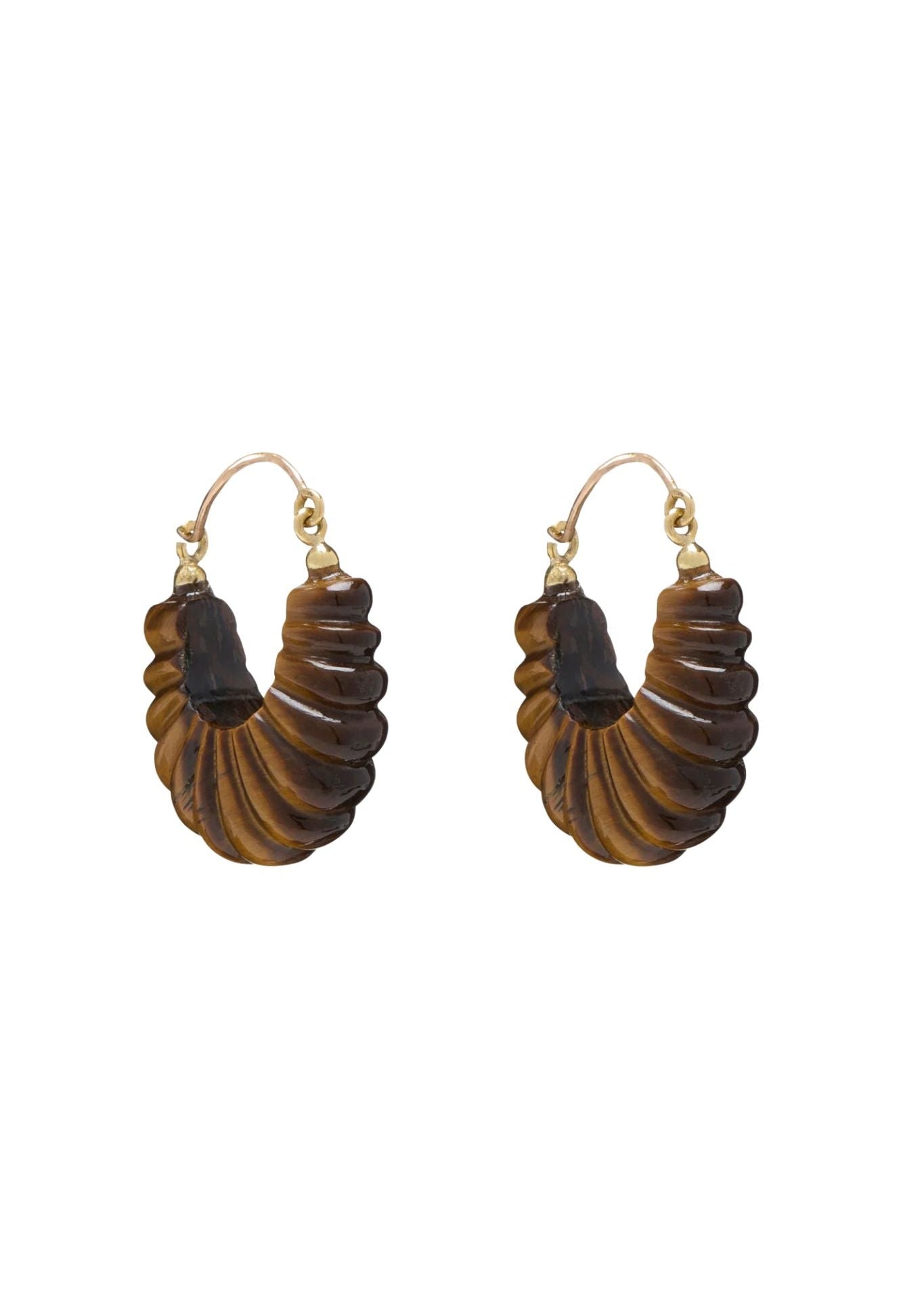 Ulla Johnson Zora Carved Shell Hoop Earring - Vermillion