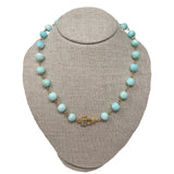 V112 The Woods Blue Stone and Brass Necklace (trunk show) - Vermillion