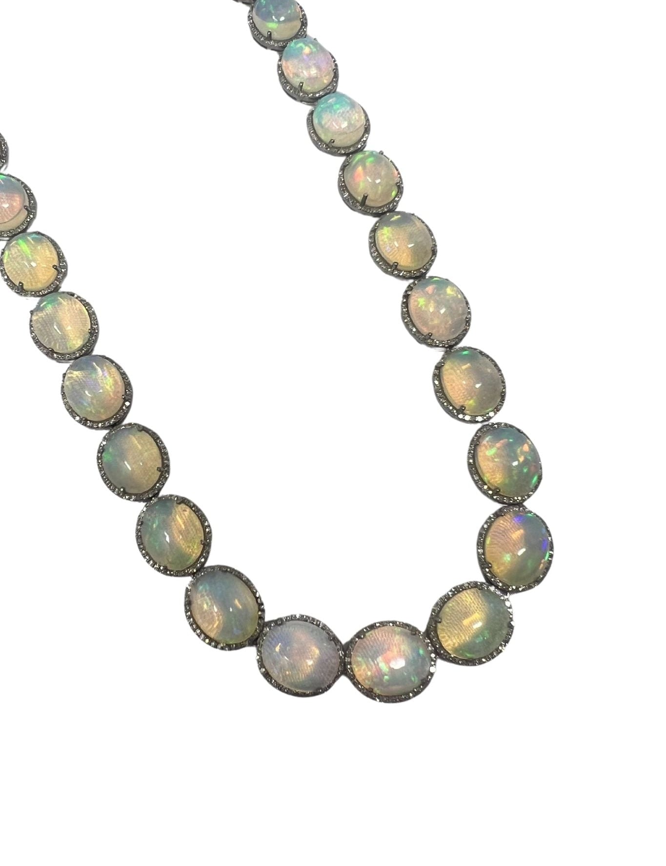 V11308 The Woods TS Opal and Diamond Pave Necklace - Vermillion