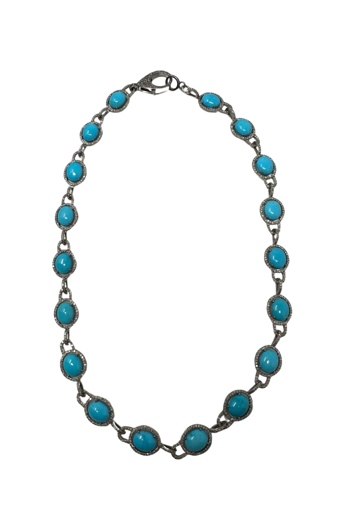 V11309 The Woods TS Sleeping Beauty Turquoise and Diamond Pave Necklace - Vermillion