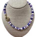 V11317 The Woods TS Purple Opal Candy Necklace with Brass Diamond Pave Clasp - Vermillion