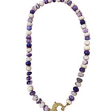 V11317 The Woods TS Purple Opal Candy Necklace with Brass Diamond Pave Clasp - Vermillion