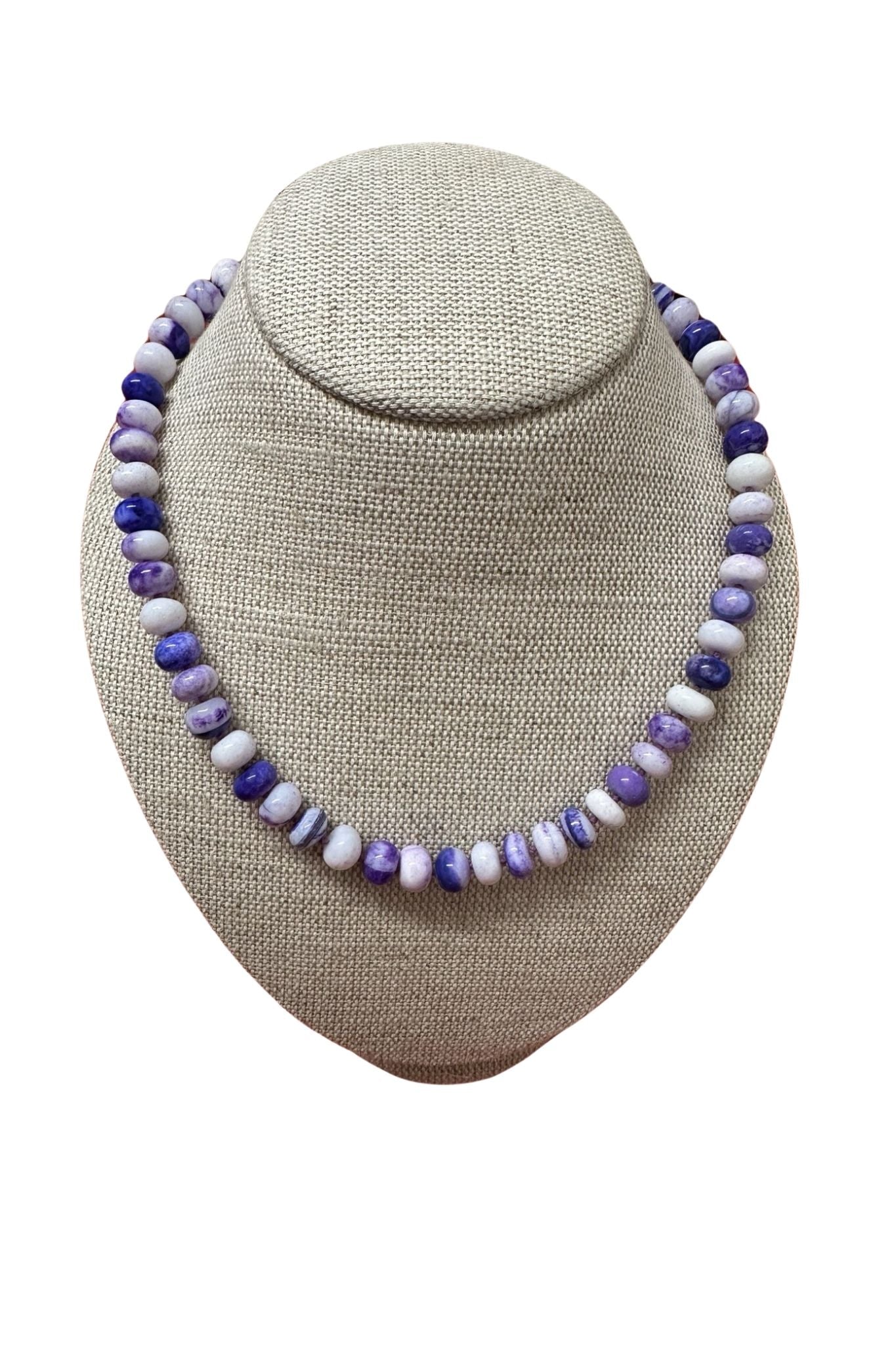 V11317 The Woods TS Purple Opal Candy Necklace with Brass Diamond Pave Clasp - Vermillion