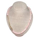 V11319 The Woods TS Pink Opal Candy Necklace with Brass Extender - Vermillion