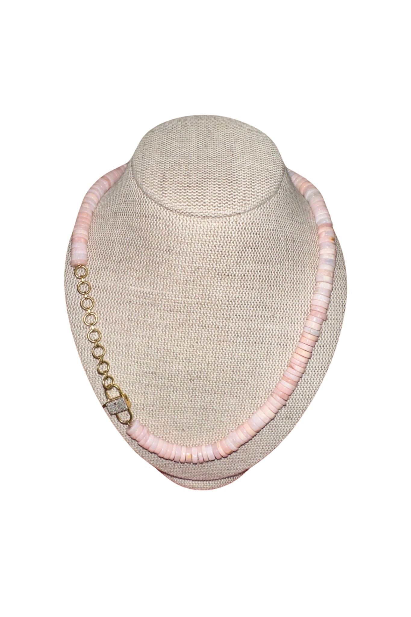 V11319 The Woods TS Pink Opal Candy Necklace with Brass Extender - Vermillion