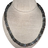 V11321 The Woods TS Grey Moonstone Candy Necklace with Brass Clasp - Vermillion