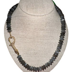 V11321 The Woods TS Grey Moonstone Candy Necklace with Brass Clasp - Vermillion