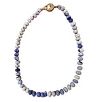 V11324 The Woods TS Blue Opal Candy Necklace with Brass Diamond Pave Clasp - Vermillion