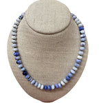 V11324 The Woods TS Blue Opal Candy Necklace with Brass Diamond Pave Clasp - Vermillion