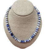 V11324 The Woods TS Blue Opal Candy Necklace with Brass Diamond Pave Clasp - Vermillion