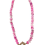 V11325 The Woods TS Pink Opal Candy Necklace with Brass Diamond Pave Clasp - Vermillion