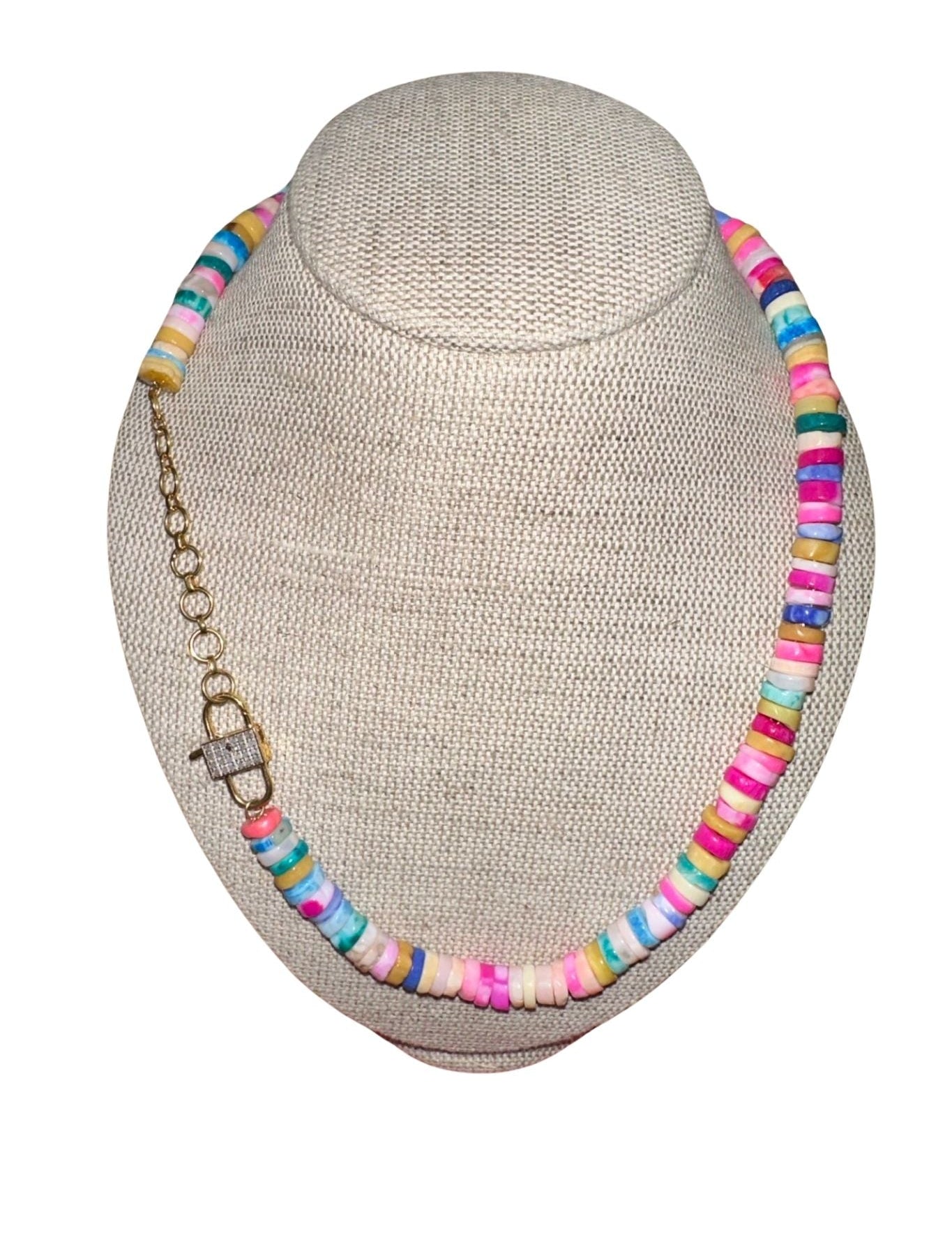 V11326 The Woods TS Mixed Opal Candy Necklace with Silver Extender - Vermillion