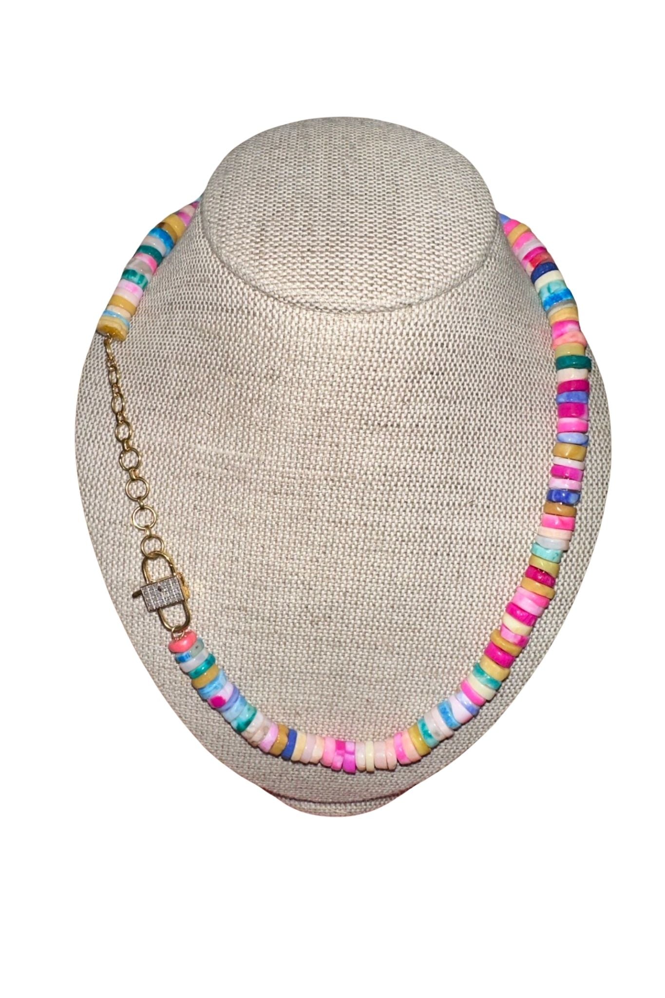 V11326 The Woods TS Mixed Opal Candy Necklace with Silver Extender - Vermillion