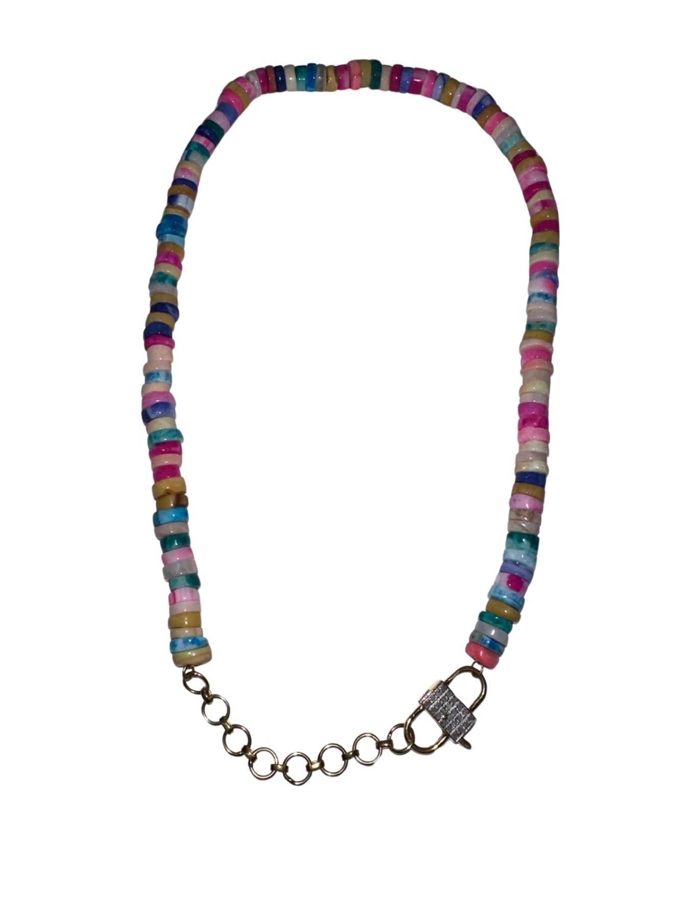 V11326 The Woods TS Mixed Opal Candy Necklace with Silver Extender - Vermillion