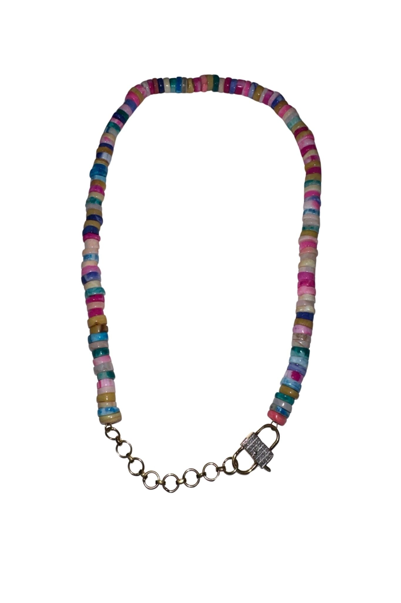 V11326 The Woods TS Mixed Opal Candy Necklace with Silver Extender - Vermillion