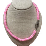 V11328 The Woods TS Pink Opal Candy Necklace with Silver Diamond Pave Clasp - Vermillion