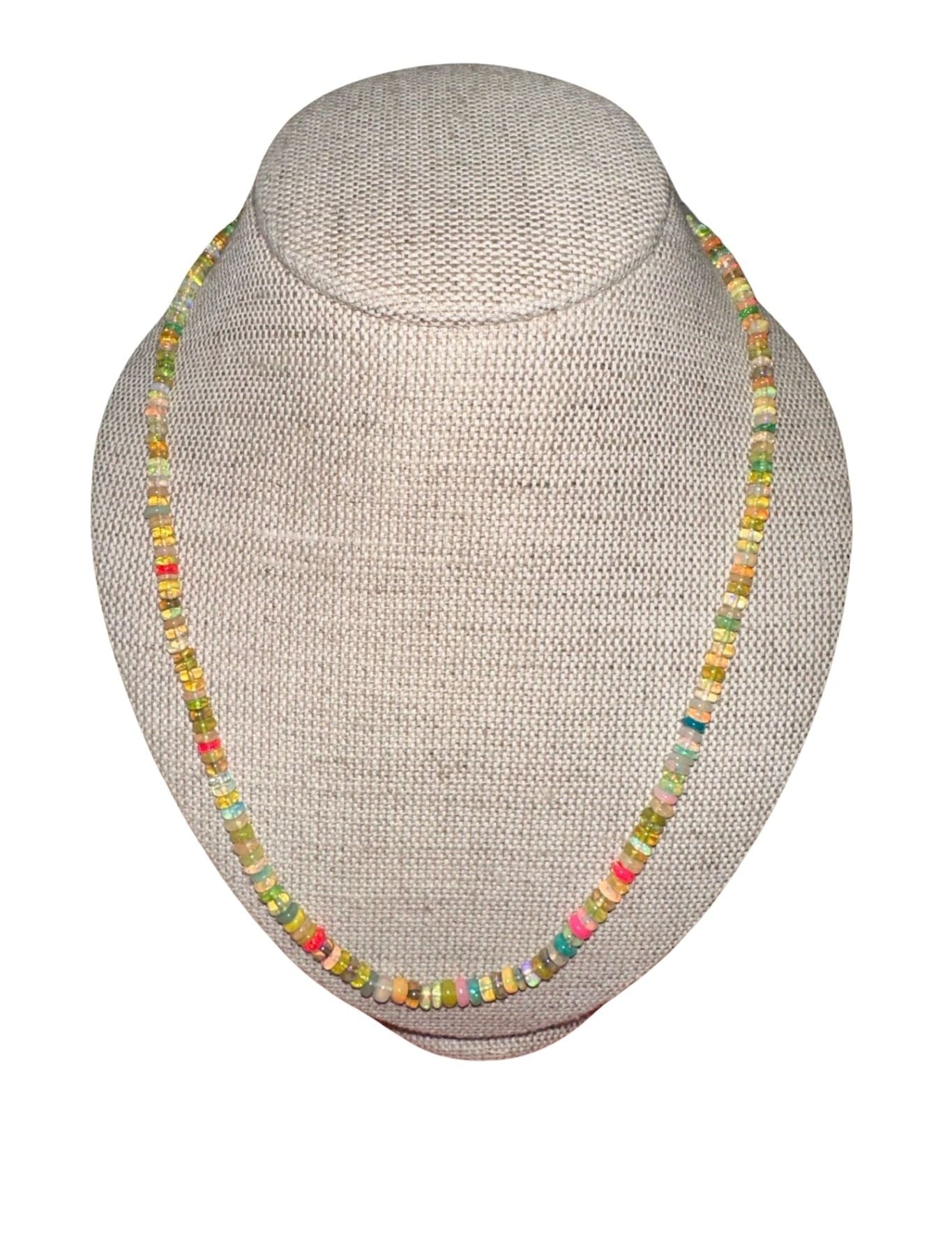 V11331 The Woods Mixed Opal Candy Necklace with Brass Extender - Vermillion