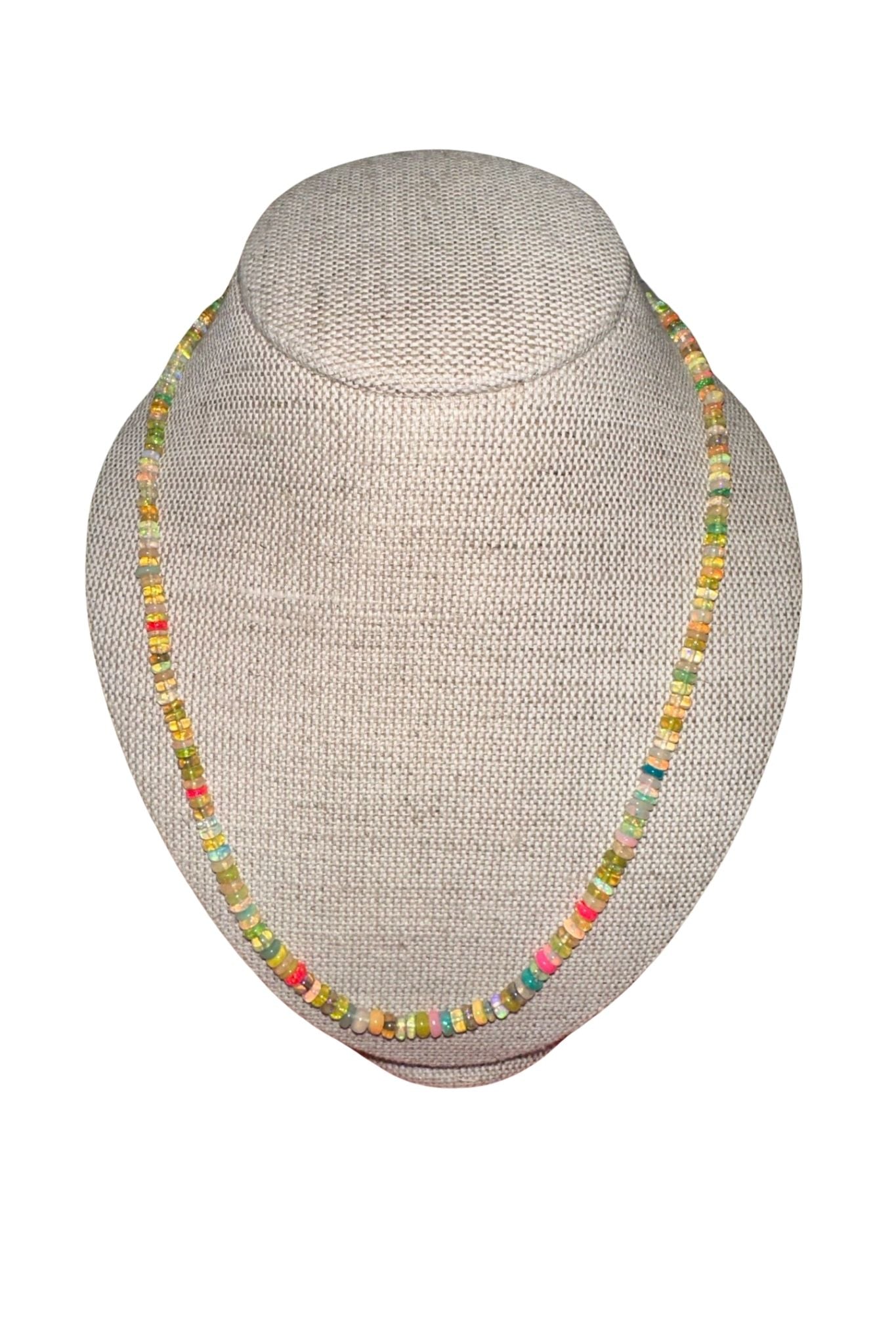 V11331 The Woods Mixed Opal Candy Necklace with Brass Extender - Vermillion