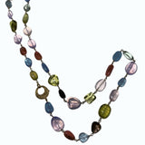 V11334 The Woods TS Amethyst, Aquamarine, Rhodochrosite, Citrine Long Necklace - Vermillion