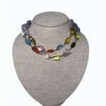 V11334 The Woods TS Amethyst, Aquamarine, Rhodochrosite, Citrine Long Necklace - Vermillion