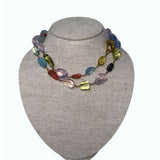 V11334 The Woods TS Amethyst, Aquamarine, Rhodochrosite, Citrine Long Necklace - Vermillion