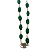 V11336 The Woods TS Long Green Jade Necklace - Vermillion