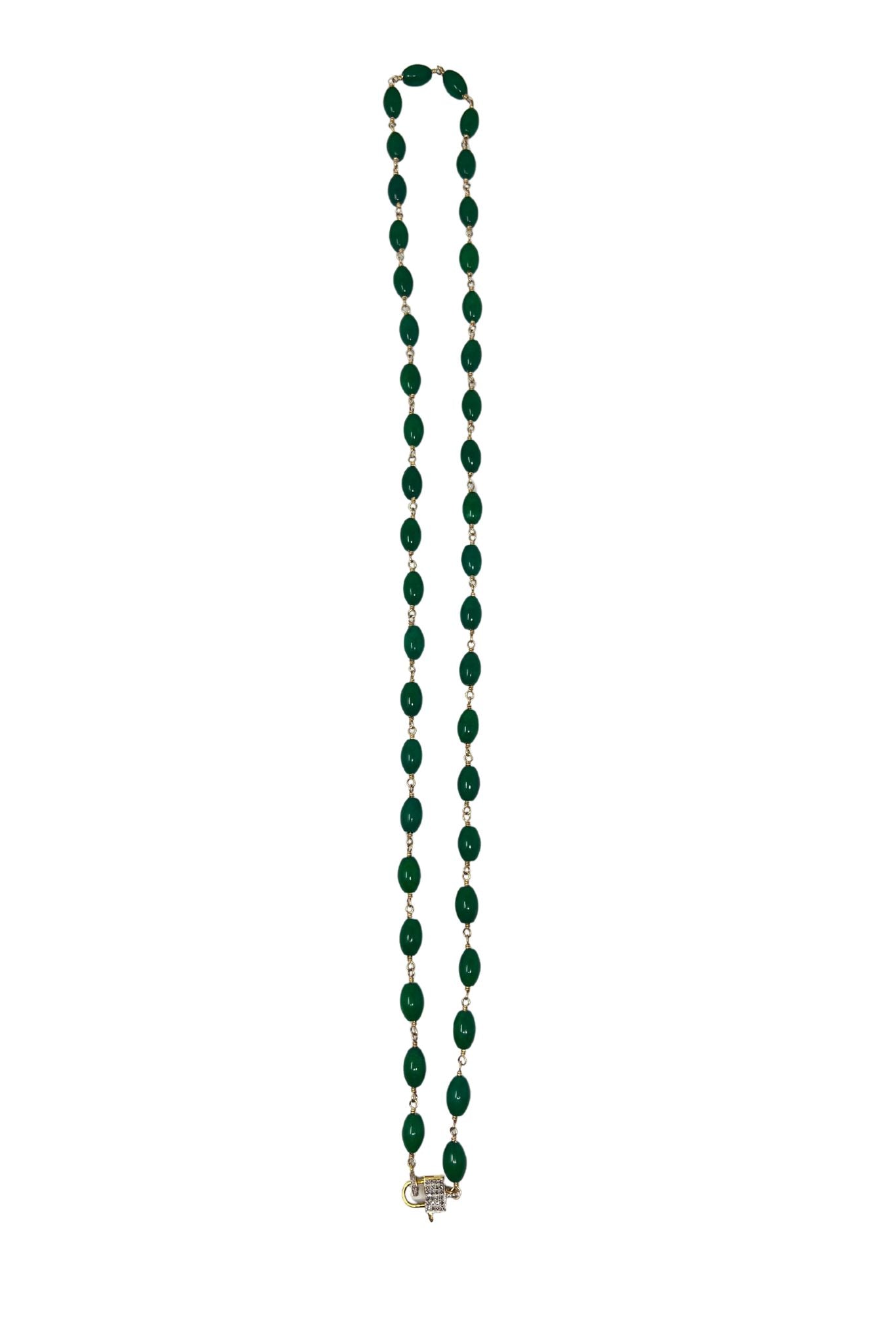 V11336 The Woods TS Long Green Jade Necklace - Vermillion