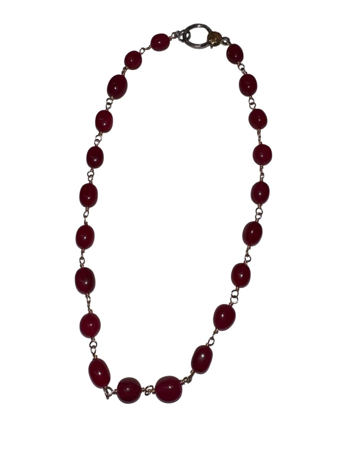 V11343 The Woods TS Jade Necklace - Vermillion