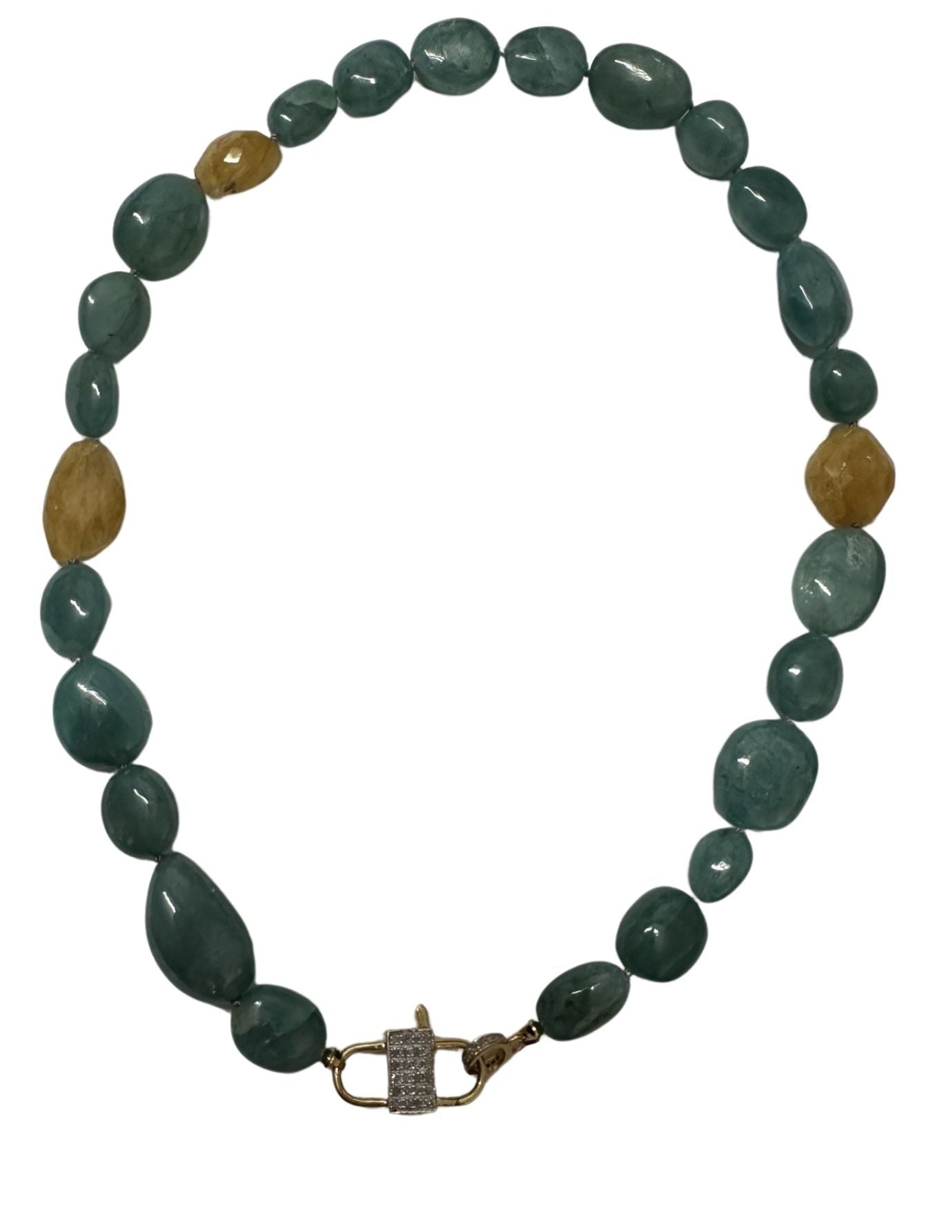 V11355 The Woods TS Grandidierite and Citrine Necklace - Vermillion