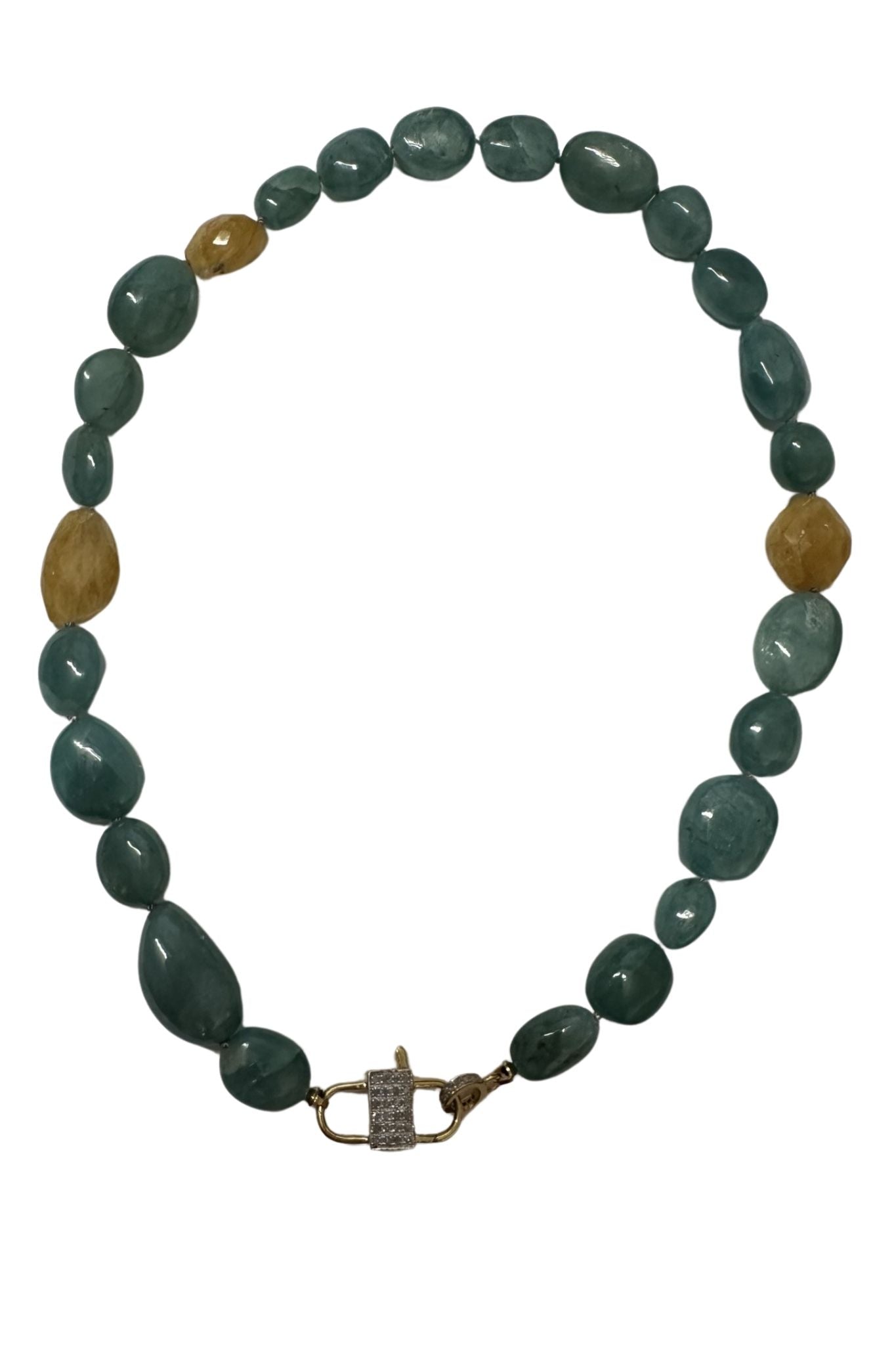 V11355 The Woods TS Grandidierite and Citrine Necklace - Vermillion