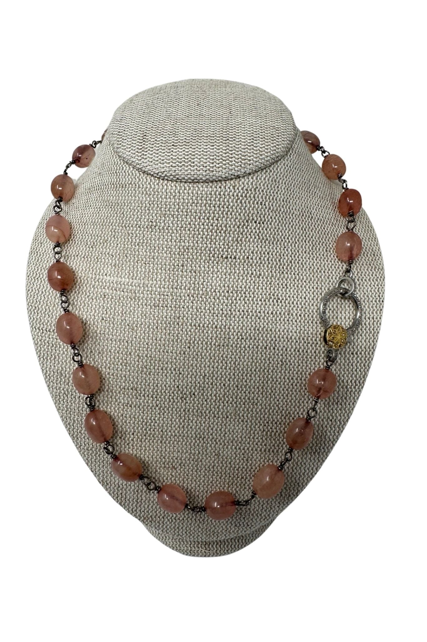 V11367 The Woods TS Pink Quartz Necklace - Vermillion