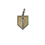 V186 The Woods small brass crest pendant - Vermillion