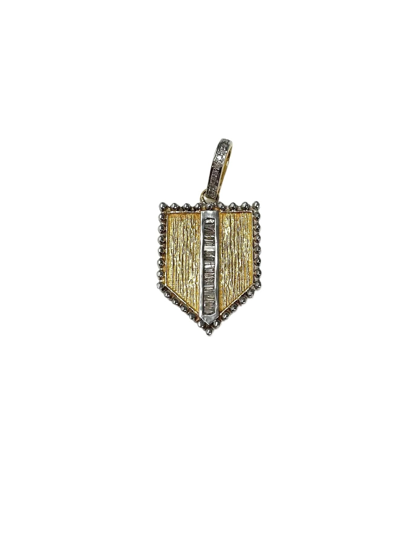 V186 The Woods small brass crest pendant - Vermillion