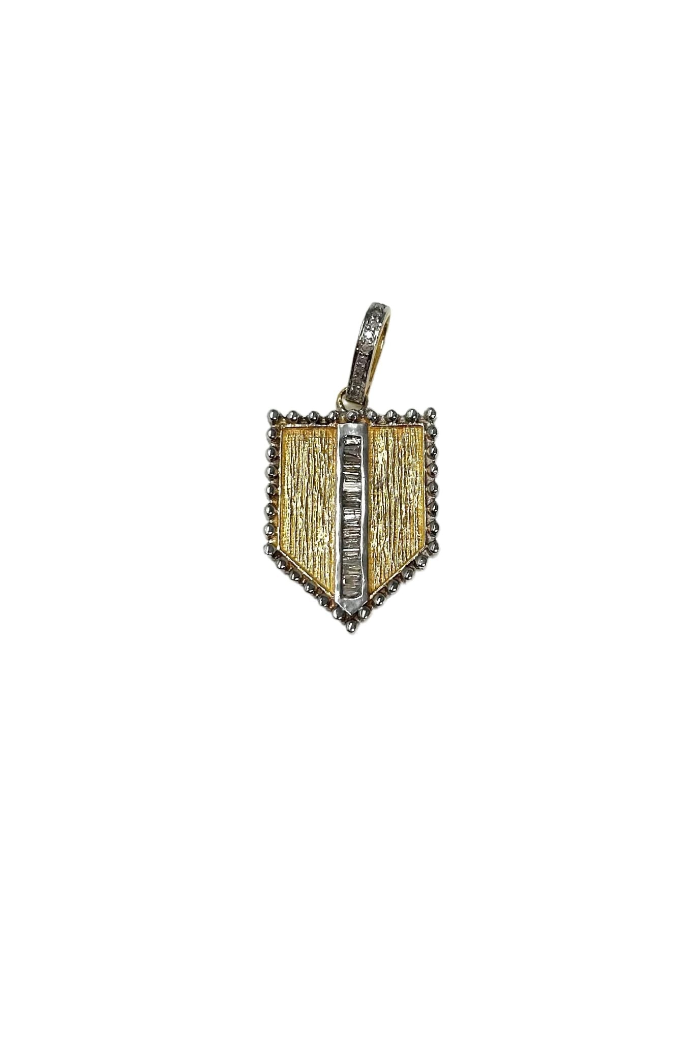 V186 The Woods small brass crest pendant - Vermillion