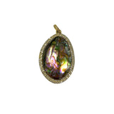 V199 The Woods mother of pearl and brass pendant - Vermillion