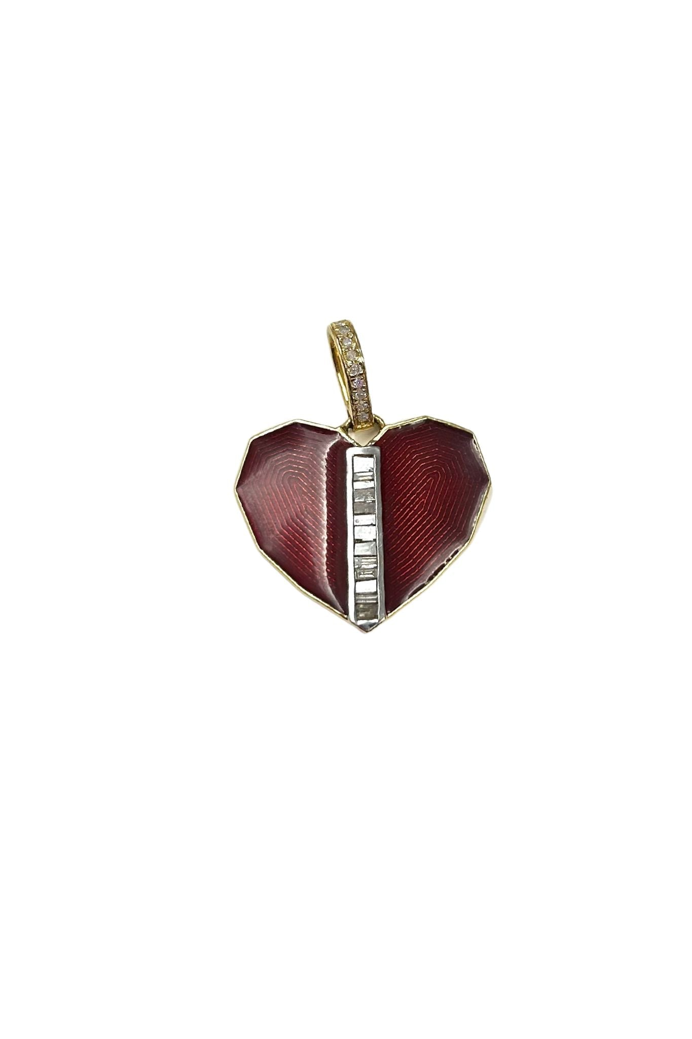 V242 The Woods red heart enamel pendant - Vermillion