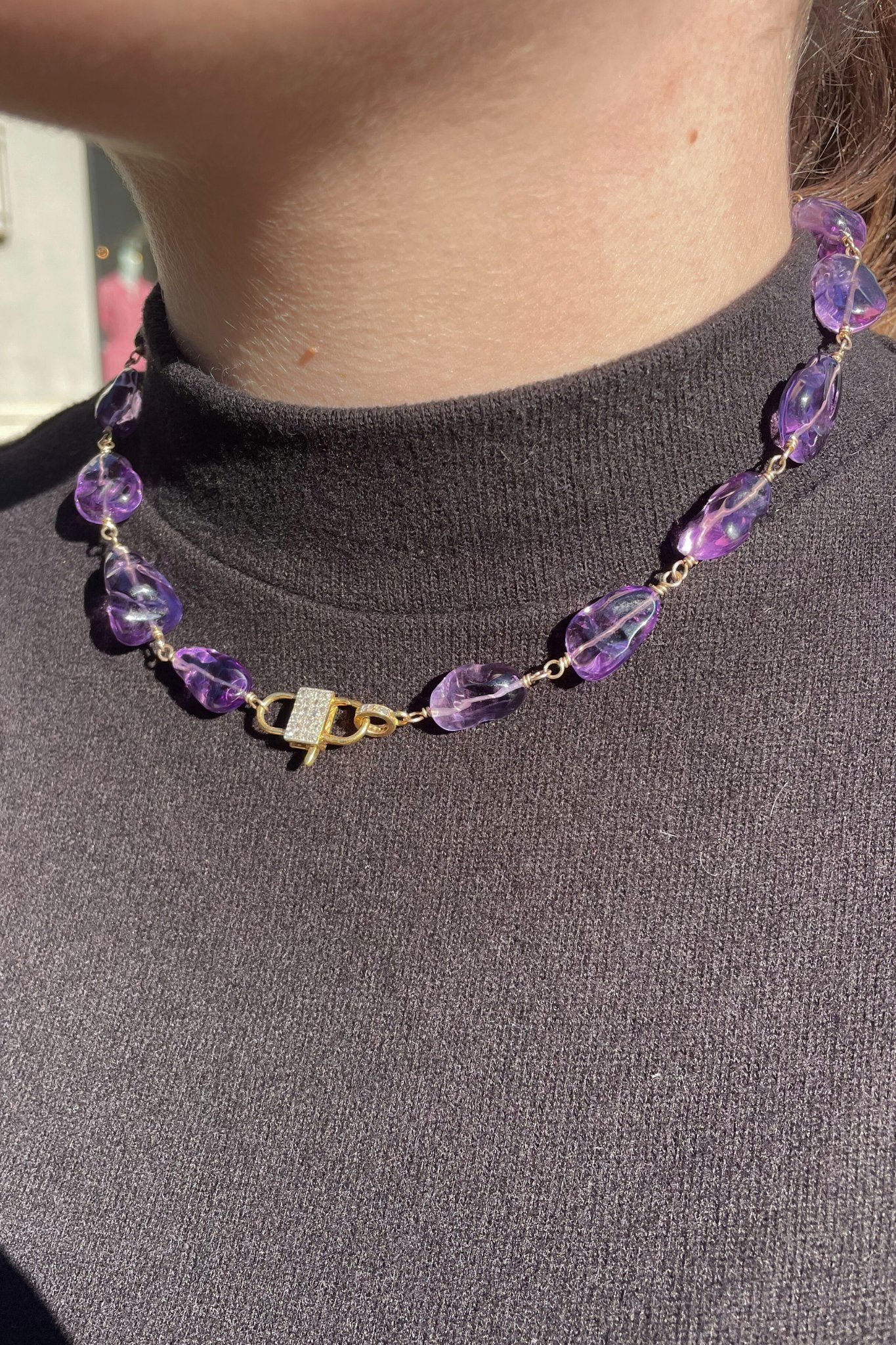 V3 The Woods Short Amethyst Necklace - Vermillion