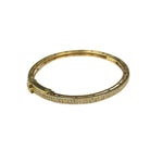 V377 The Woods Double Row Diamond and Brass Round Bangle - Vermillion